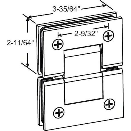 Strybuc Solid Brass Shower Hinge 22-245BCH